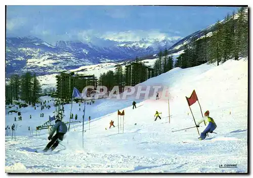 Moderne Karte Les orres Htes Alpes La Piste de Pramouton Ski