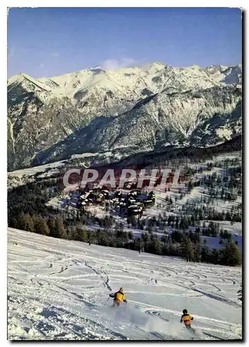 Moderne Karte Les Hautes Alpes Risoul Descente sur la Station