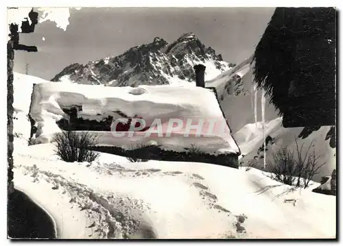 Moderne Karte Les Alpes vue par Grange L'Hiver en Montagne