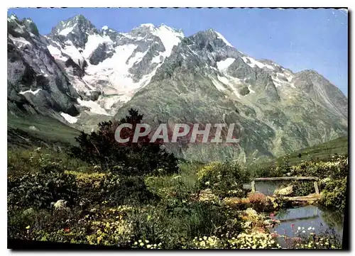 Moderne Karte Col du Lautaret Le Jardin Alpin et la Meije