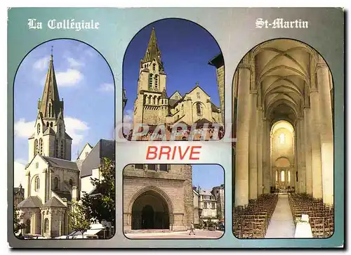 Moderne Karte Brive Correze La collegiate St Martin