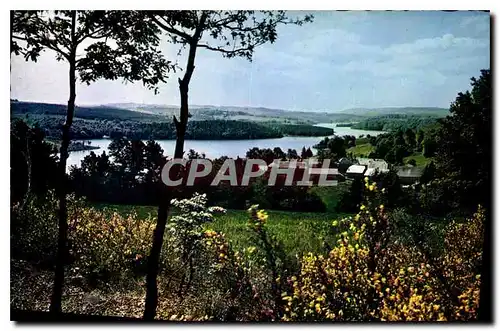 Moderne Karte La Correze Pittoresque Route de la Celie a Bugsal Le Lac de Viam et la Village