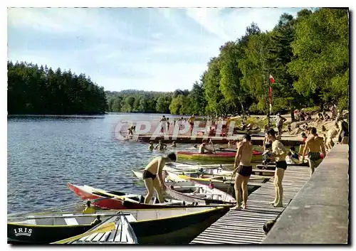 Moderne Karte La Correze Touristique Etang du Rufflau La Baignade