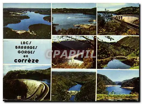 Moderne Karte Lacs Barrages Gorges en Correze