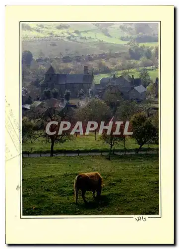 Cartes postales moderne Reflets de Correze Paturages au dessus de Noalhac village blotti autour de son eglise fortiflee