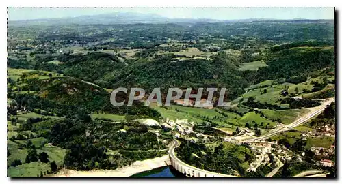 Moderne Karte Le Barrage de Bort Correze vu a'avion Couronnement