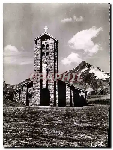 Cartes postales moderne Le Col de l'Iseran La plus haute route d'Europe La chapelle de l'Iseran et l'aiguille de la Gran