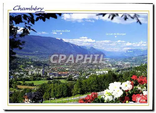 Moderne Karte Chambery Savoie Panorama de la ville au coeur de l'ete