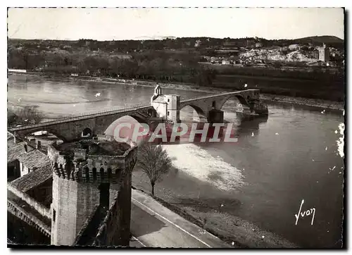 Cartes postales moderne Avignon Vaucluse Le Rhone et le pont St Benezel