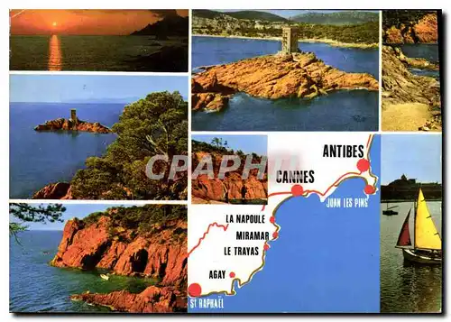 Cartes postales moderne Cote d'Azur France Cannes Antibes La Napoule Miramar Le Trayas Agay St Raphael Juan les pins