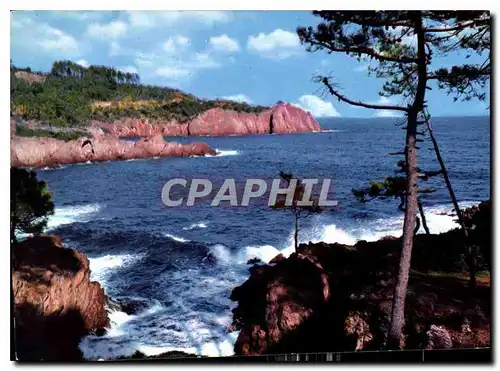 Moderne Karte Cote d'Azur L'esterel et ses roches rouges