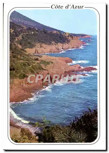 Moderne Karte Cote d'Azur French Riviera Corniche de l'Esterel