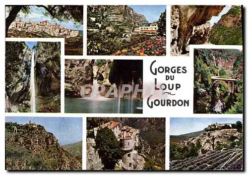 Moderne Karte Gorges du Loup Gourdon