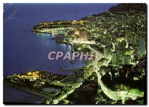 Moderne Karte Principaute de Monaco Au premier plan le Casino d'Ete