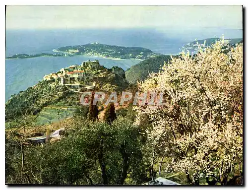 Cartes postales moderne Eze Alpes Maritimes Vue generale au loin le Cap Ferrat