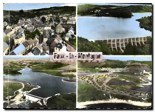 Cartes postales moderne En Avion au Dessus de Faux la Montagne Creuse Vue generale La Barrage Lac du Chammet el la Colin