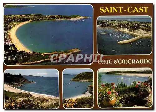 Cartes postales moderne Couleurs de Bretagne Saint Cast la Grande plage le port et les plages de la Mare de la Fresnaye