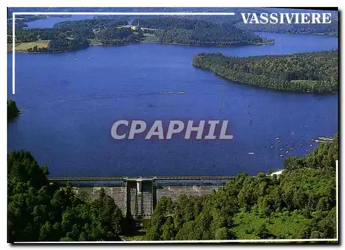 Cartes postales moderne Vassiviere Limousin vue aerienne du Barrage et du Lac