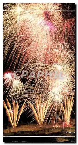 Cartes postales moderne Cite de Carcassonne Aude un soir de feux d'artifice