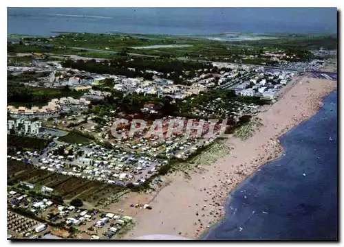 Cartes postales moderne Littoral Languedocien Marseillan Plage vue generale de la station dans le fond le Bassin de Thau