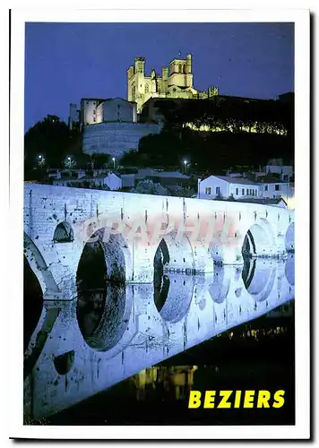 Cartes postales moderne Beziers Herault la Cathedrale et le Vieux Pont sur l'Orb