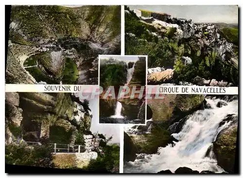 Moderne Karte Navacelles Herault le Cirque de Navacelles la ferme de Baume la cascade de Navacelles la Grotte