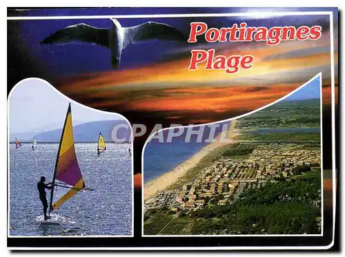 Cartes postales moderne En Parcourant la Cote Mediterraneenne portiragnes plage Herault