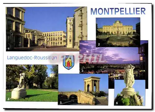 Cartes postales moderne Couleurs et Lumiere de France Montpellier Hreault les echelles de la ville la prefecture port Ju