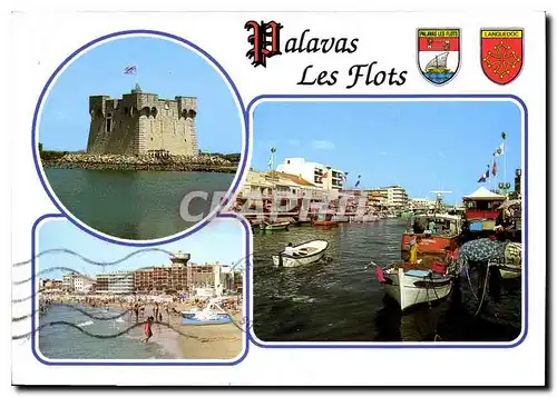 Cartes postales moderne Palavas les flots Herault Le canal la redoute de Ballestras la plage rive gauche