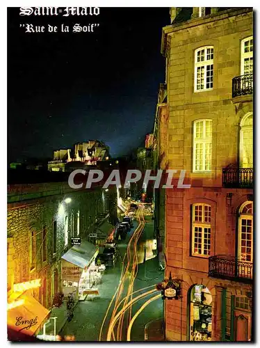 Moderne Karte Saint malo la Rue jacques cartier dite rue de la soif est un des hauts lieux de la vie nocturne