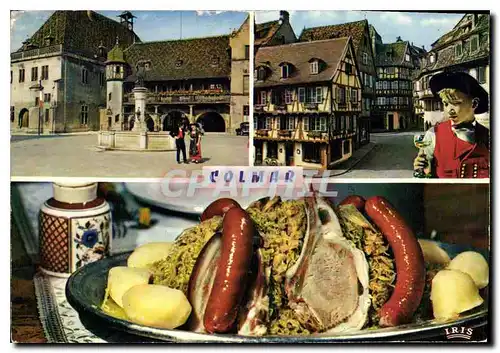 Moderne Karte Colmar Saucisse Folklore