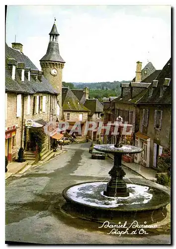 Moderne Karte La Correze Touristique Meymac La Fontaine et le Beffroi