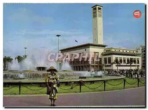 Moderne Karte Casablanca Fontaine lumieneuse et musicale Place des Nations Unies