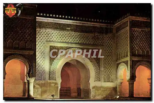 Cartes postales moderne Leknes Bab el mansour et Armoiries de la ville