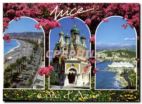 Moderne Karte Cote d'Azur French Riviera Nice Alpes Maritimes
