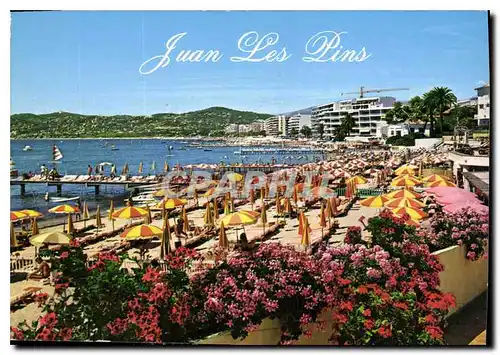 Moderne Karte Cote d'Azur French Riviera Juan Les Pins Alpes Maritimes Vue generale des plages