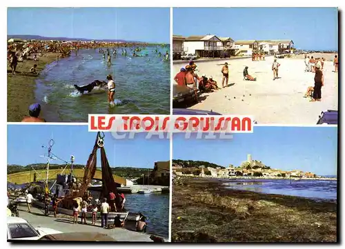 Moderne Karte Gruissan La Plage Port Gruissan le village et la tour Barberousse