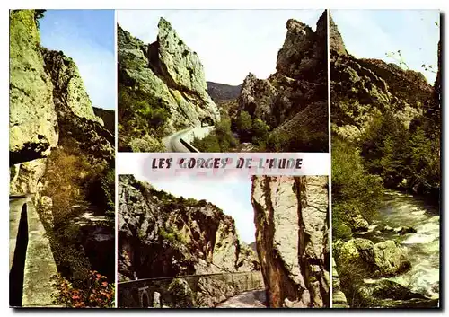 Cartes postales moderne Les Gorges de l'Aude La route et l'Aude dans le defile de Pierre Lys La Trou du Cure