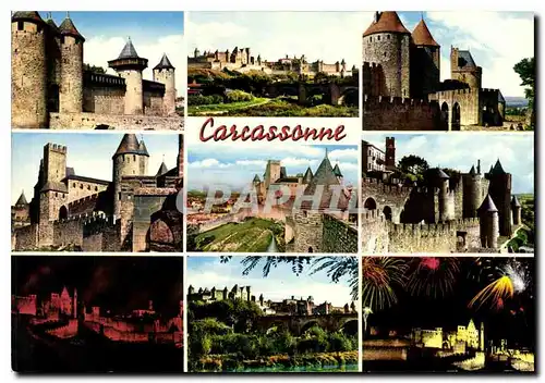 Moderne Karte Carcassonne Entree du Chateau Camtal Vue generale La Porte Narbonnaise La Porte d'Aude Le Chatea