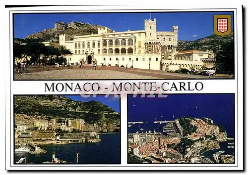 Cartes postales moderne Monaco Monte Carlo Le Palais Princier Monte Carlo Le Rocher de Monaco et le Port