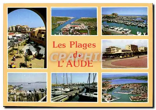 Cartes postales moderne Les Plages de l'Aude port Leucate les Cabannes de Fleury St Pierre la Mer Narbonne plage les Eta