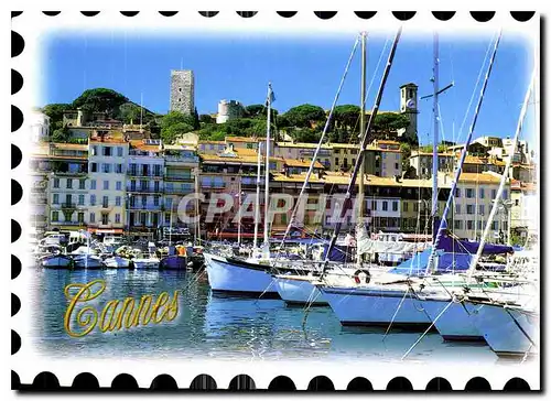 Cartes postales moderne La Cote d'Azur Cannes Le Suquet vue du Port