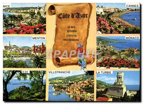 Cartes postales moderne Cote d'Azur French Riviera Les grands centres touristiques