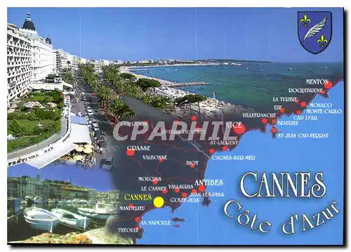 Cartes postales moderne Cote d'Azur French Riviera Cannes Alpes Maritimes