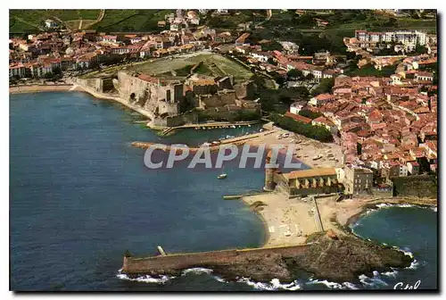 Moderne Karte La Cote Vermeille Collioure Pyrenees Orientales Vue generale aerienne La Plage Saint Vincent et