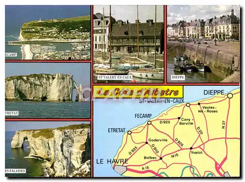 Moderne Karte En Normandie La Cote d'Albatre Seine Maritime