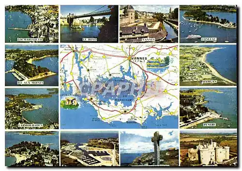 Cartes postales moderne Couleurs de Bretagne Le Golfe du Morbihan Les circuits touristiques