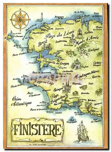 Cartes postales moderne La Bretagne Pittoresque Finistere Beautiful Brittany Finistere land's end Malerische Bretagne Fi