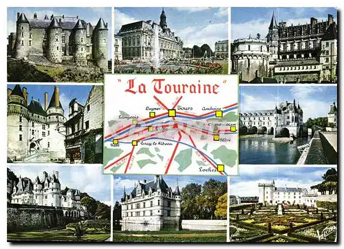 Cartes postales Les Merveilles du Val de Loire Les ebateaux Luynes l'Hotel de ville de Tours Amboise