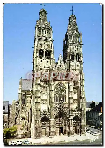 Cartes postales moderne Les Merveilles du val de Loire Tours Indre et Loire la facade de la cathedrale Saint Gatien XIII